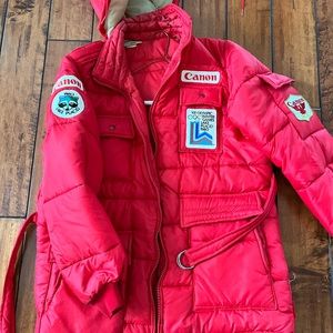Vintage!! 1980 Olympics Canon Puffer Jacket with Hood, Medium “Miracle On Ice”